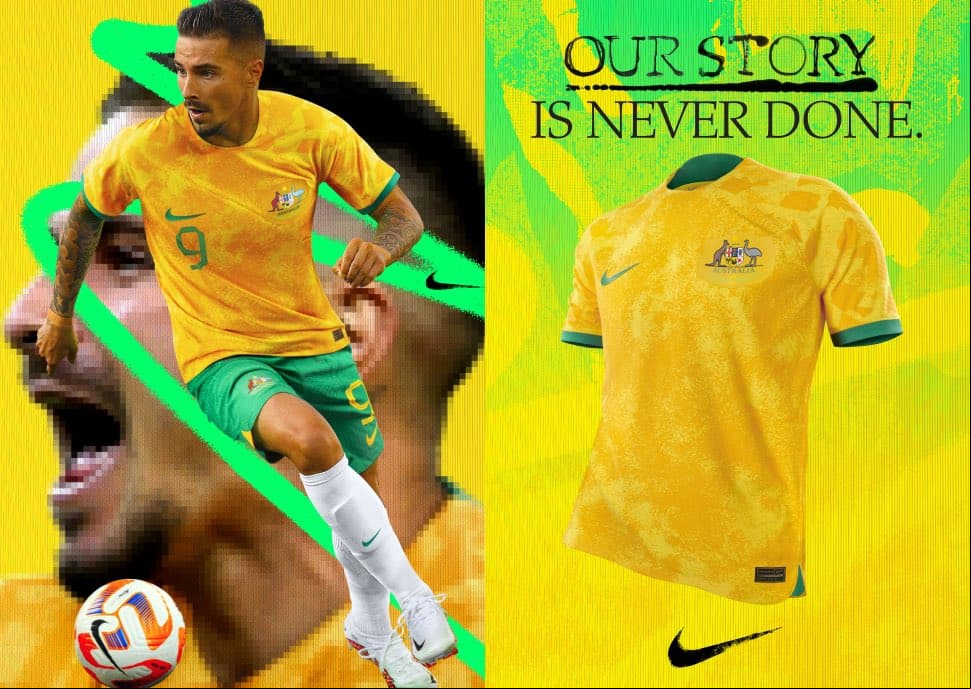 AUSTRALIA, LOCAL. Las distintas marcas patrocinadoras se han lucido con los diseños para el Mundial Qatar 2022.